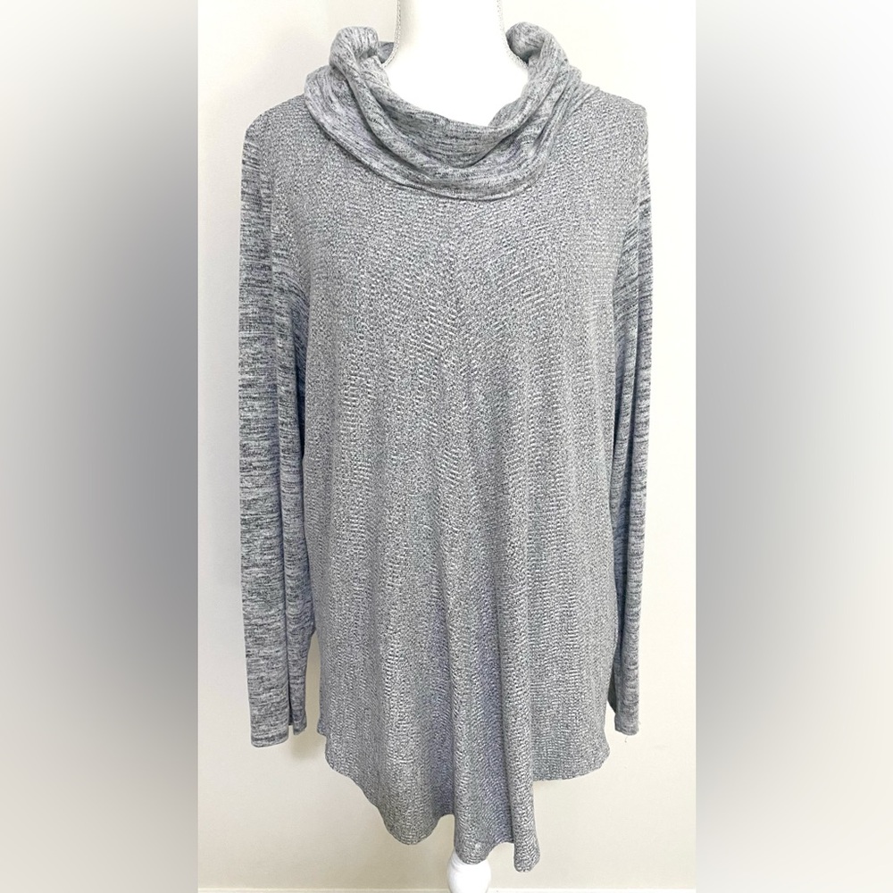 Sojo Womens XL Solid Gray Cowl Neck Sweater Grandmillenial Preppy Cabincore - Picture 13 of 13